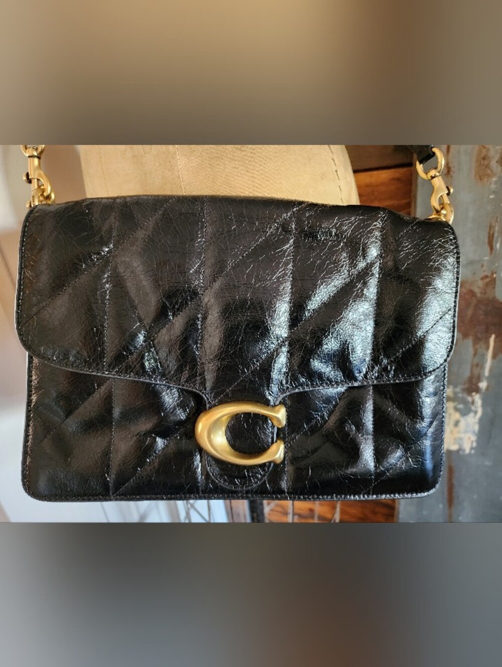 Coach Tabby 35 Black Quilted Leather Shoulder Bag - Picture 3 of 12